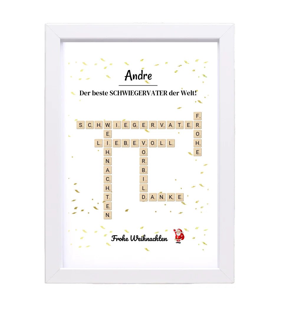 Schwiegervater Weihnachtsgeschenk Poster Scrabble Design