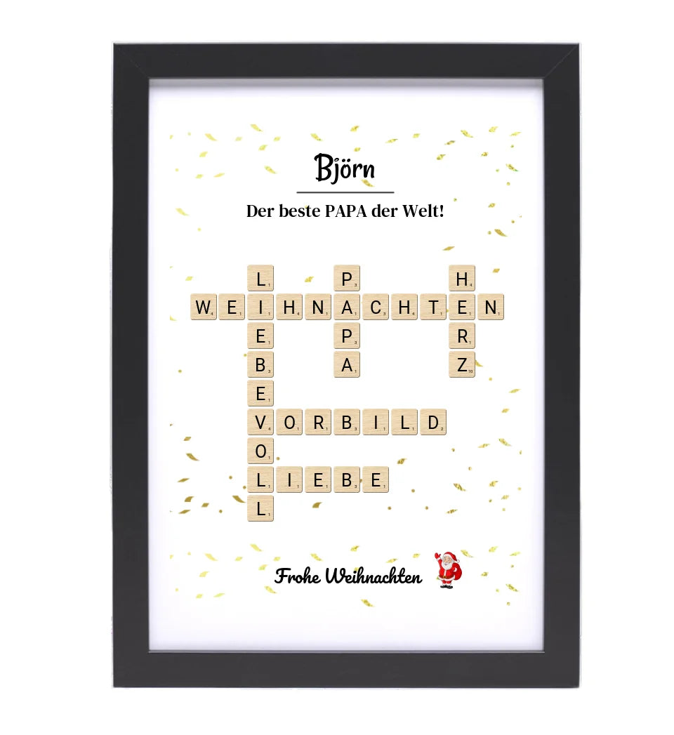 Weihnachtsgeschenk Papa Poster Scrabble Design