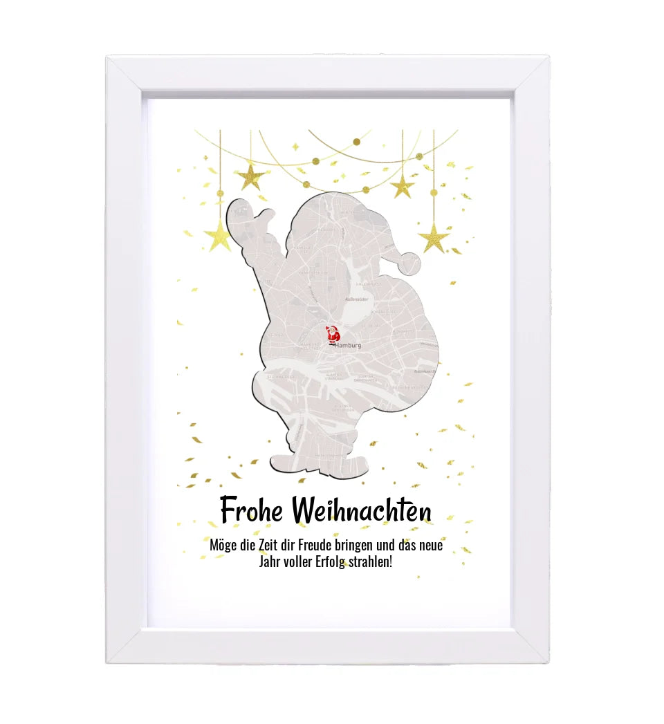 Kollege & Kollegin Weihnachtsgeschenk Koordinaten Bild Stadtkarte mit Weihnachtswünsche