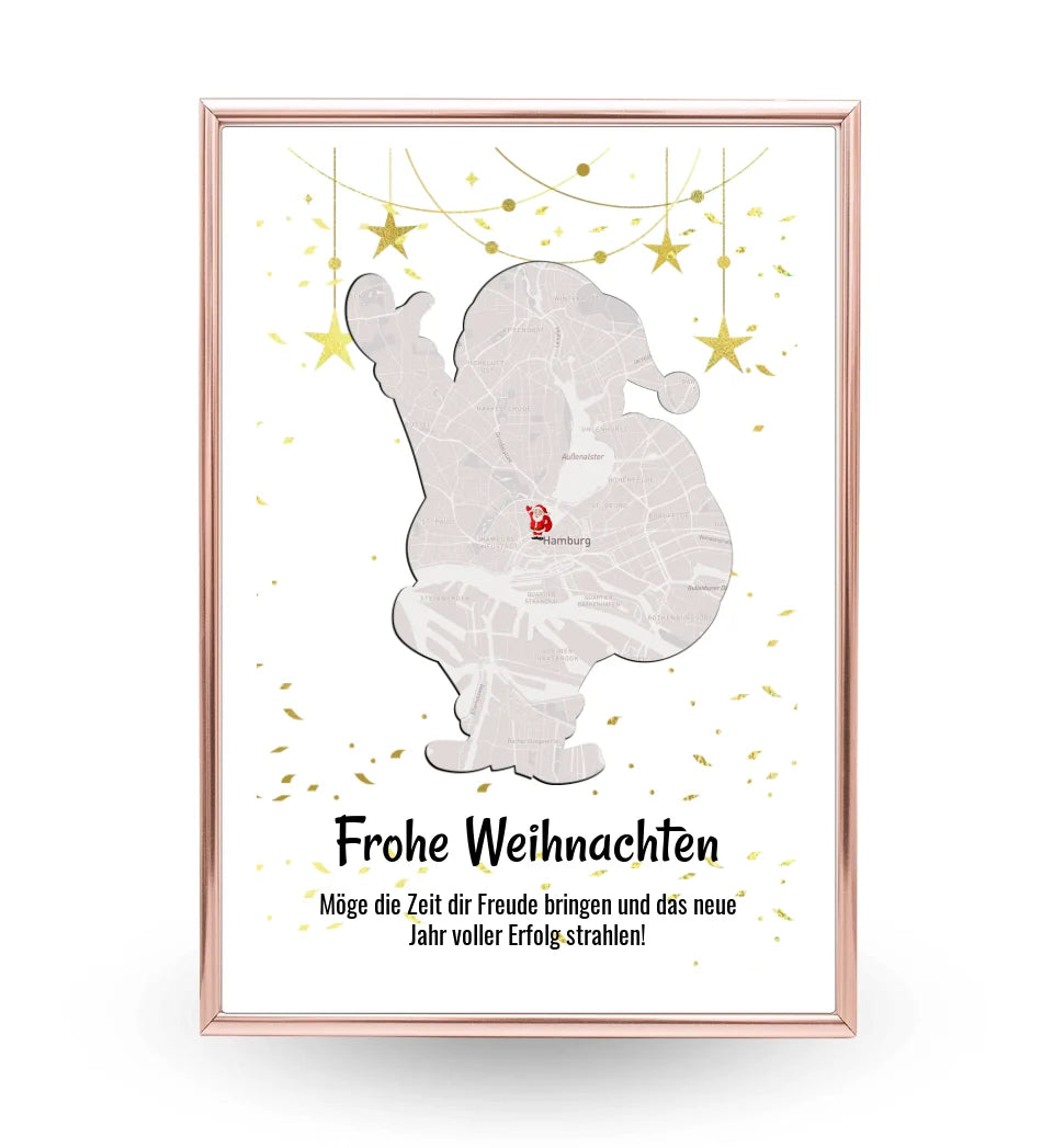 Kollege & Kollegin Weihnachtsgeschenk Koordinaten Bild Stadtkarte mit Weihnachtswünsche