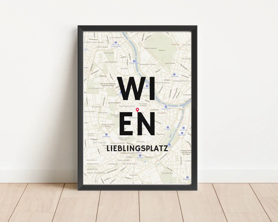 Personalisiertes Lieblingsplatz Stadtkarte Poster