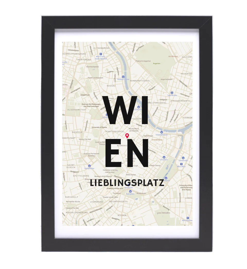 Personalisiertes Lieblingsplatz Stadtkarte Poster