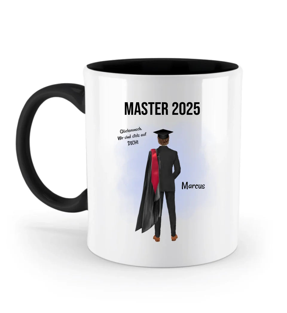 Abschlussgeschenk Mann Tasse Bachelor & Master