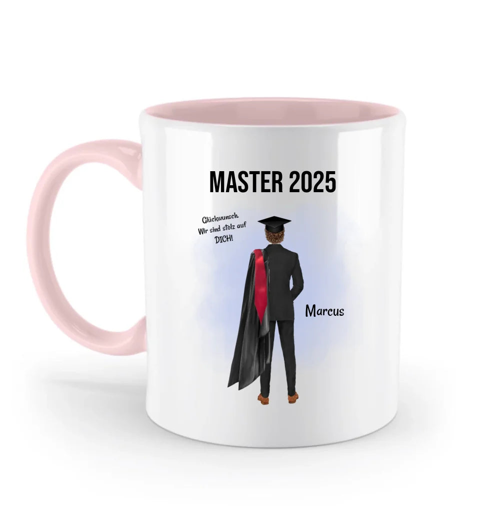 Abschlussgeschenk Mann Tasse Bachelor & Master