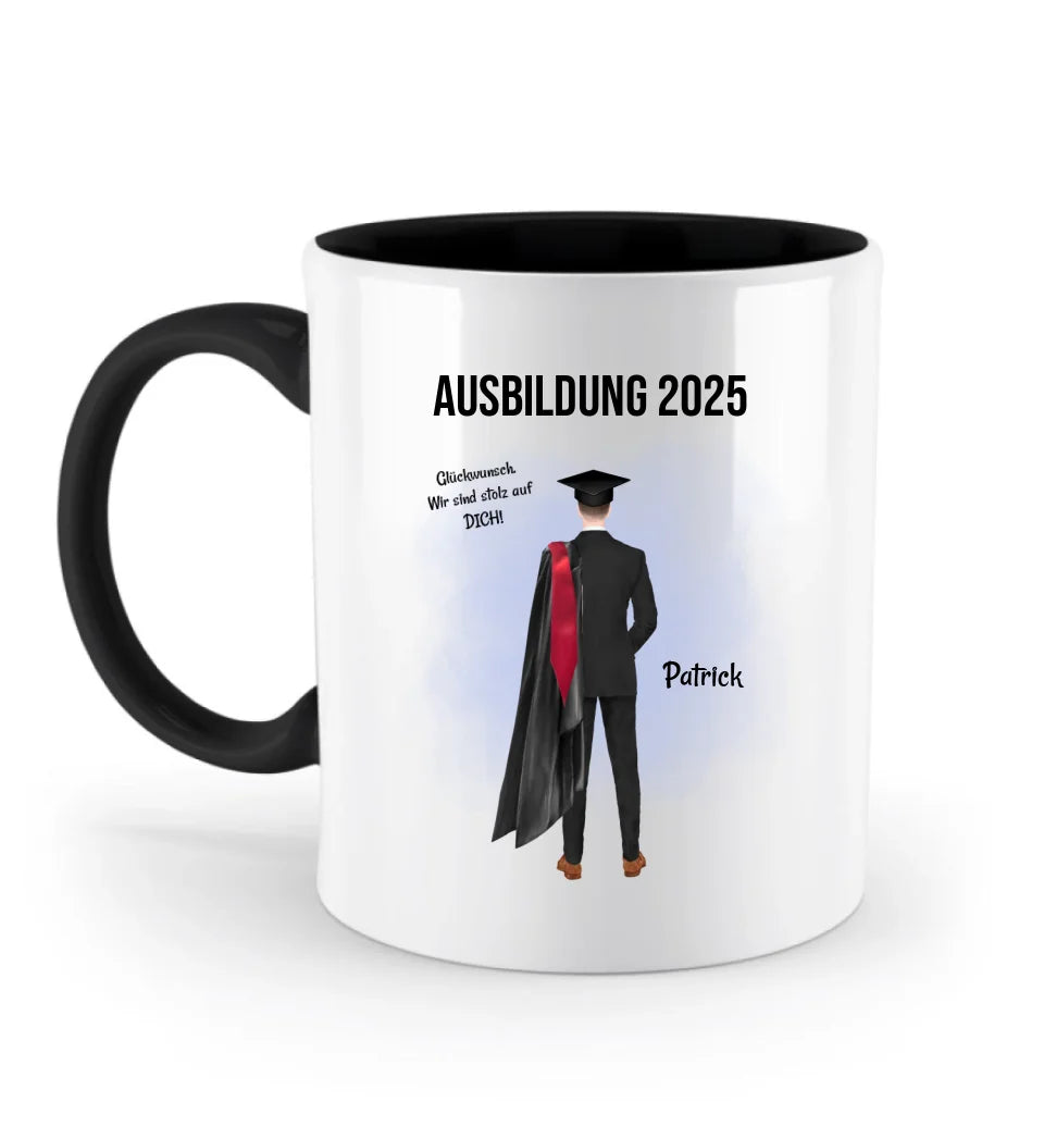 Ausbildung Abschluss Prüfung bestanden Tasse Absolvent Geschenk Mann