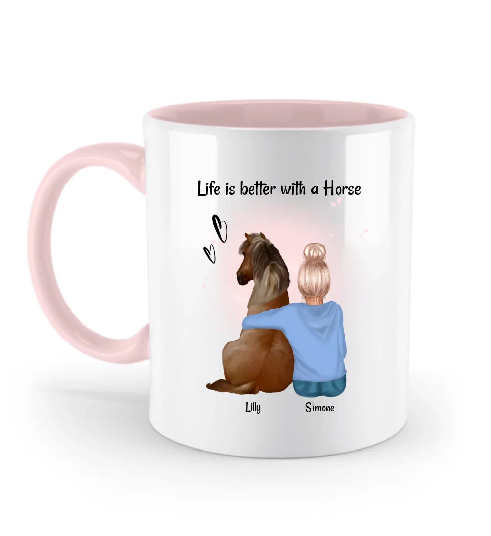 Mädchen Pferd Tasse Pferdebesitzerin Geschenk personalisiert