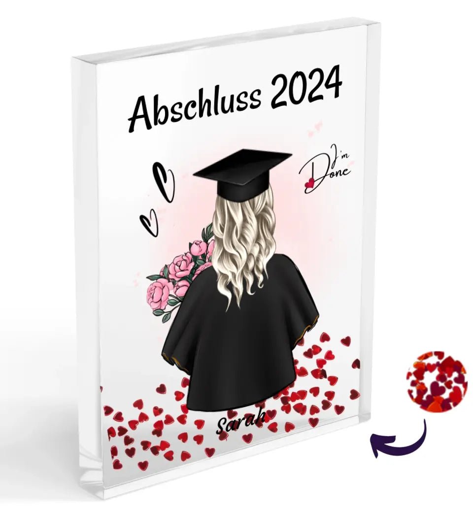 Abitur, Bachelor & Master Abschluss Acrylglas Geschenk personalisiert - Cantty