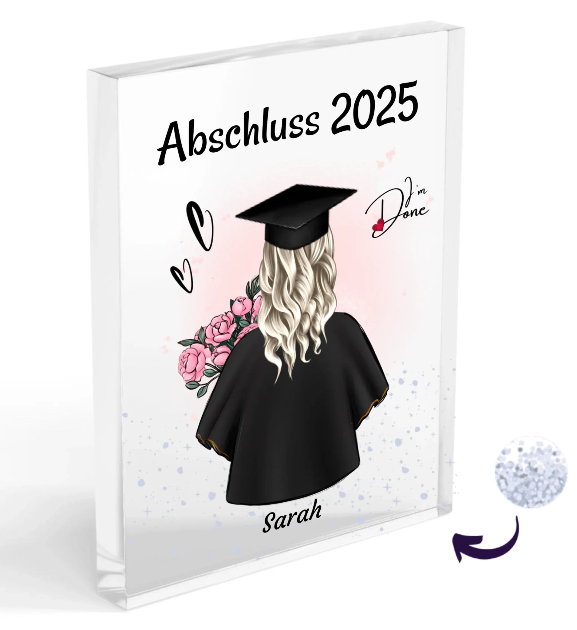 Abitur, Bachelor & Master Abschluss Acrylglas Geschenk personalisiert - Cantty