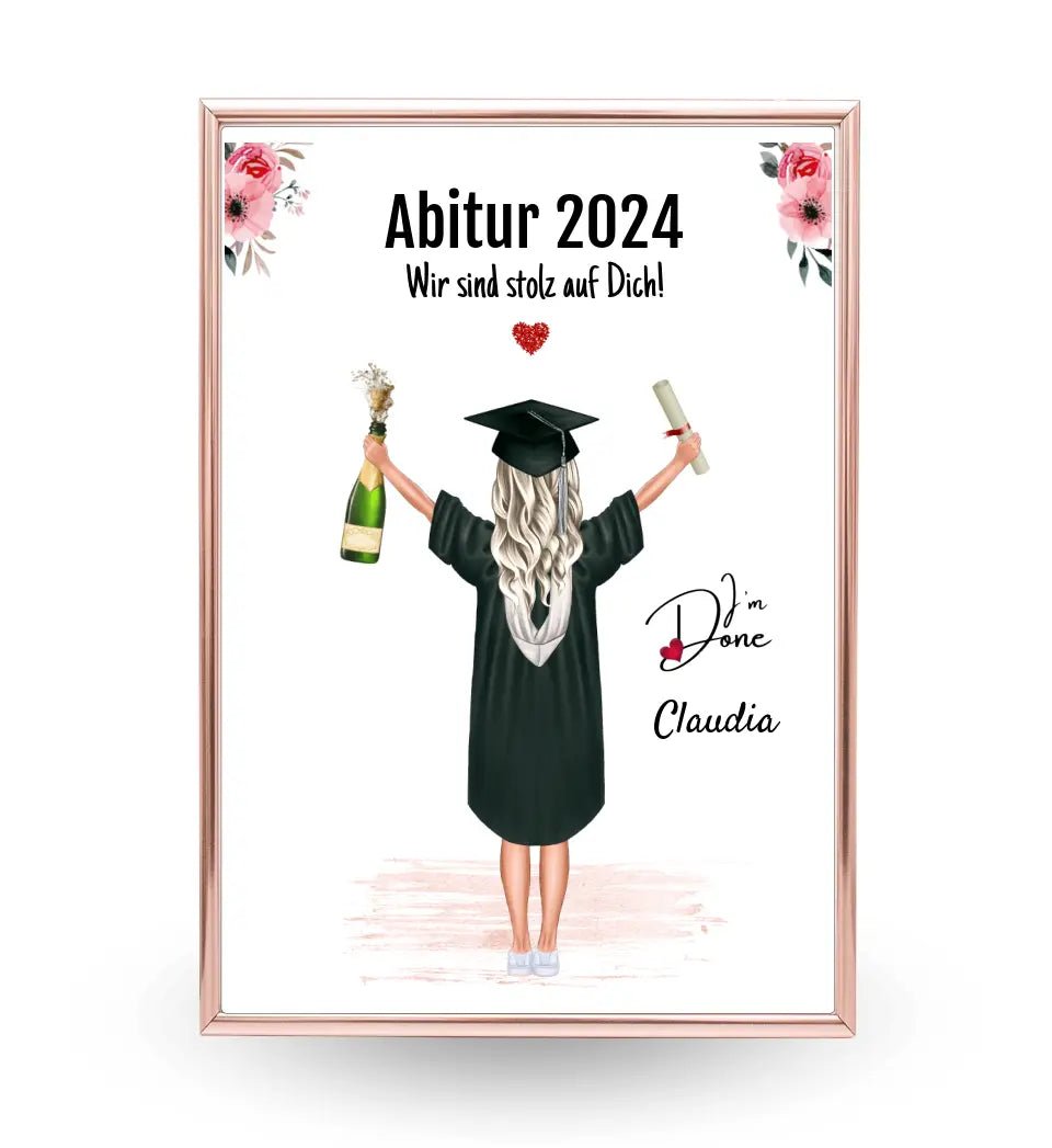 Abitur Geschenk Mädchen Poster personalisiert - Cantty