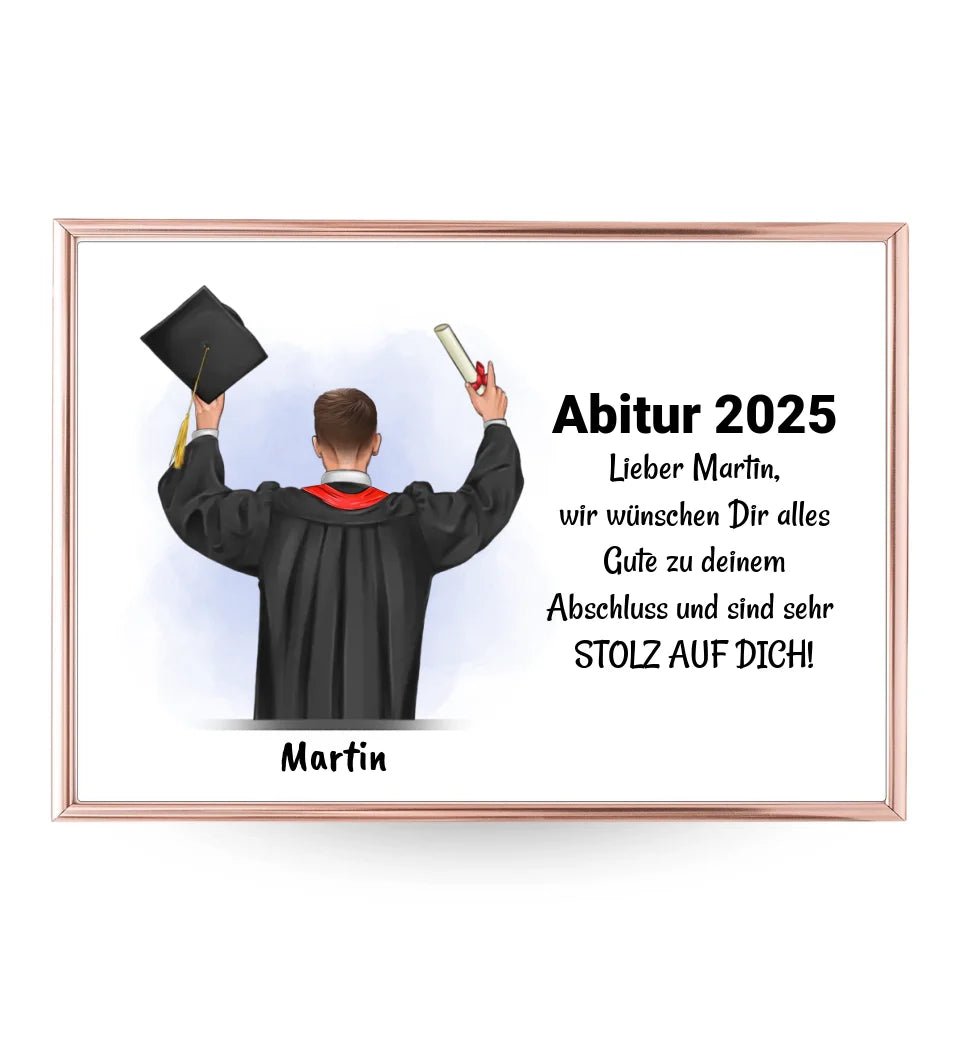 Abitur Junge Geschenk Poster personalisiert - Cantty