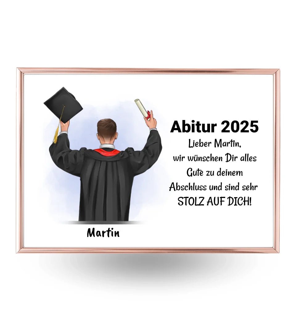 Abitur Junge Geschenk Poster personalisiert - Cantty