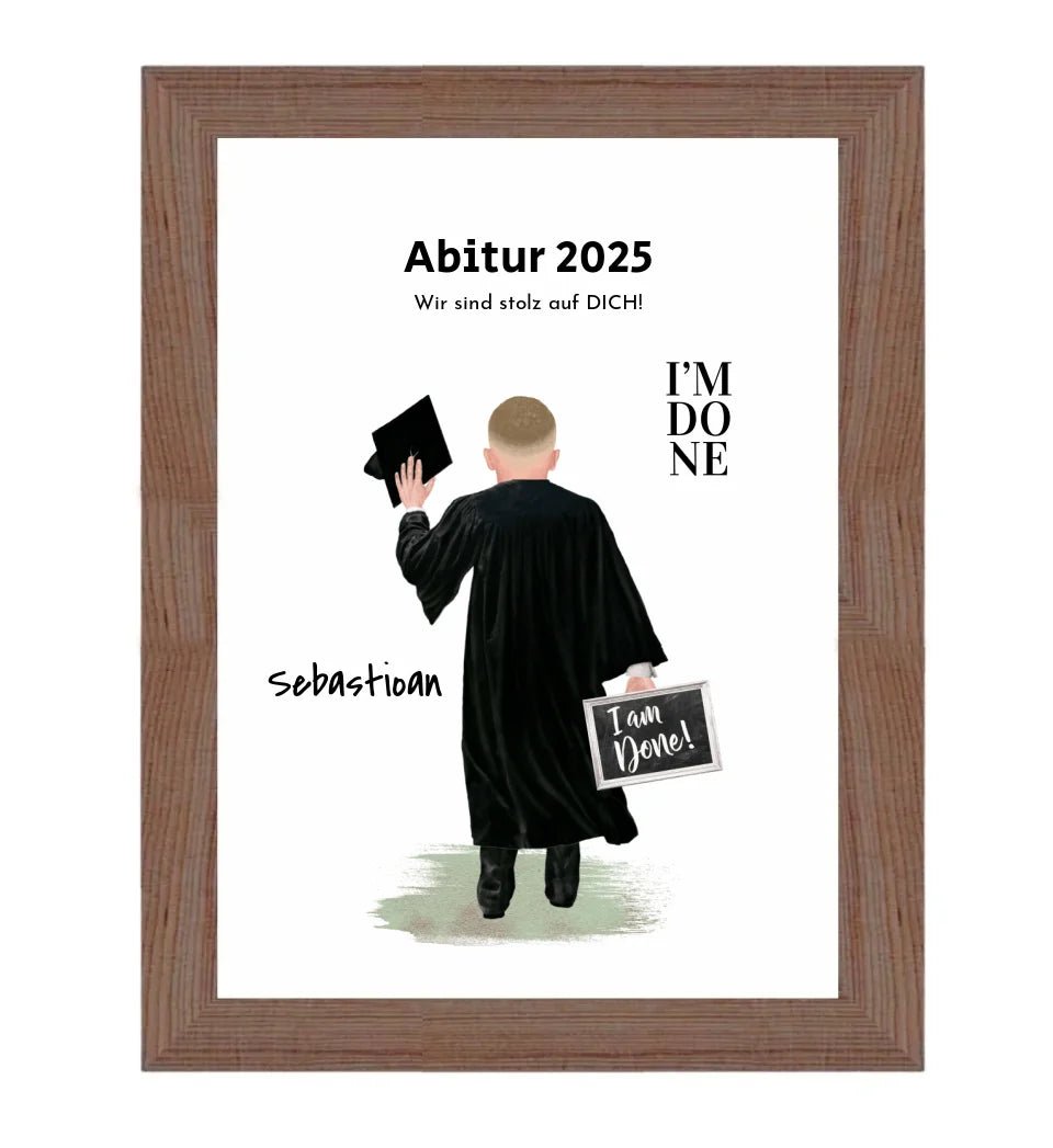 Abitur Poster Geschenk für Junge personalisiert - Cantty