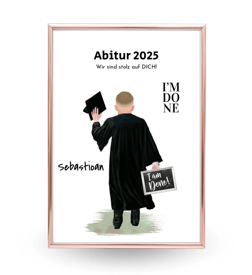 Abitur Poster Geschenk für Junge personalisiert - Cantty