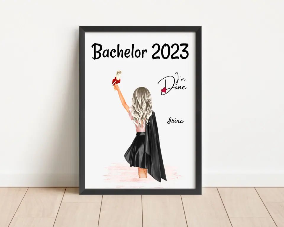 Abschlussgeschenk Studium Poster für Sie Mädchen, Master & Bachelor - Cantty