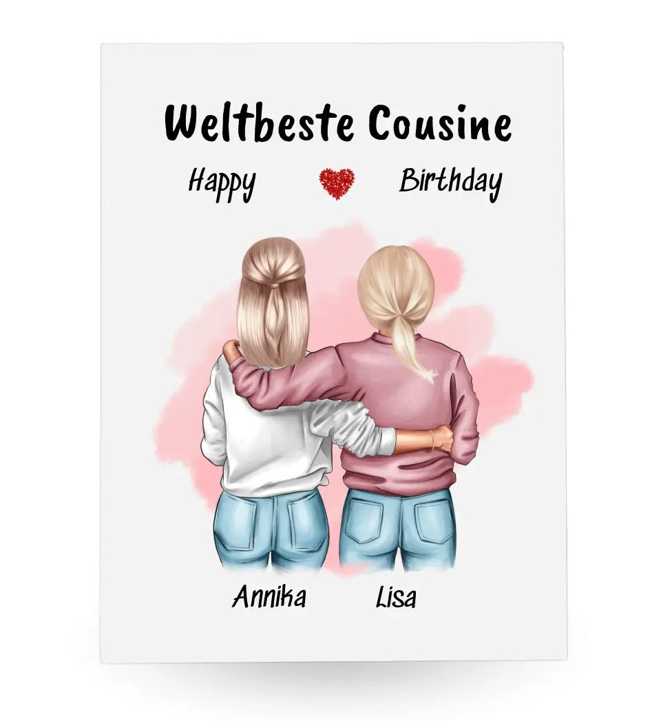 Acrylglas Cousine Bild Geschenk personalisiert - Cantty