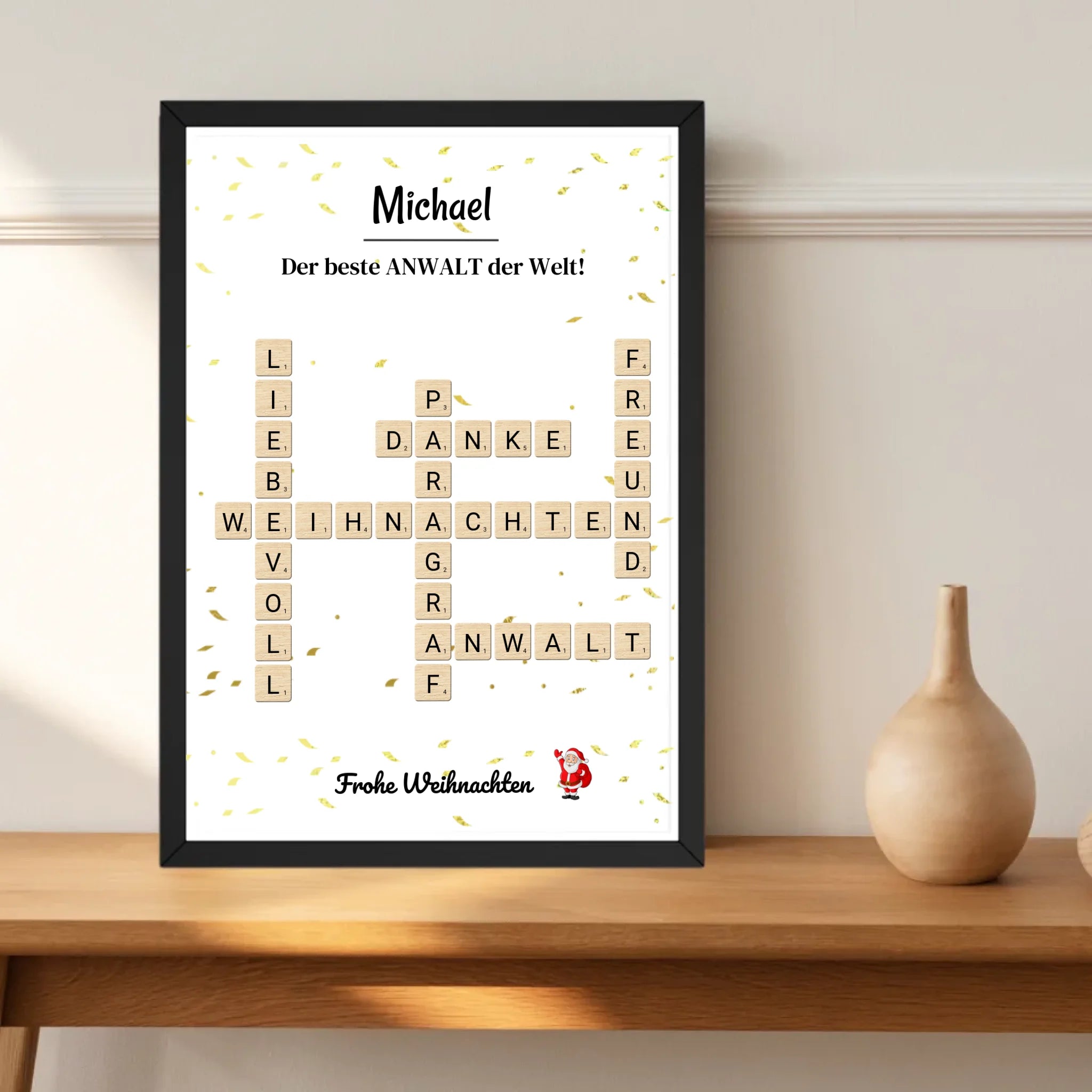 Anwalt Weihnachtsgeschenk Bild Scrabble Design - Cantty