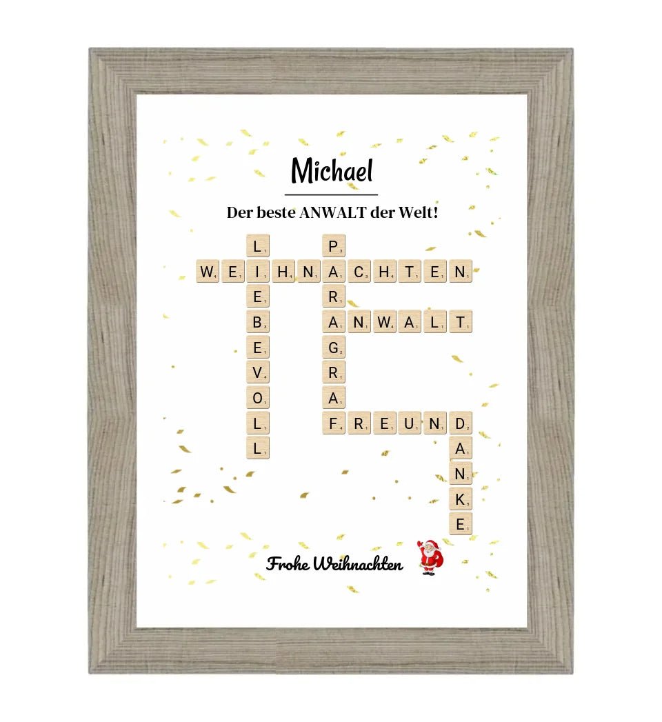 Anwalt Weihnachtsgeschenk Bild Scrabble Design - Cantty