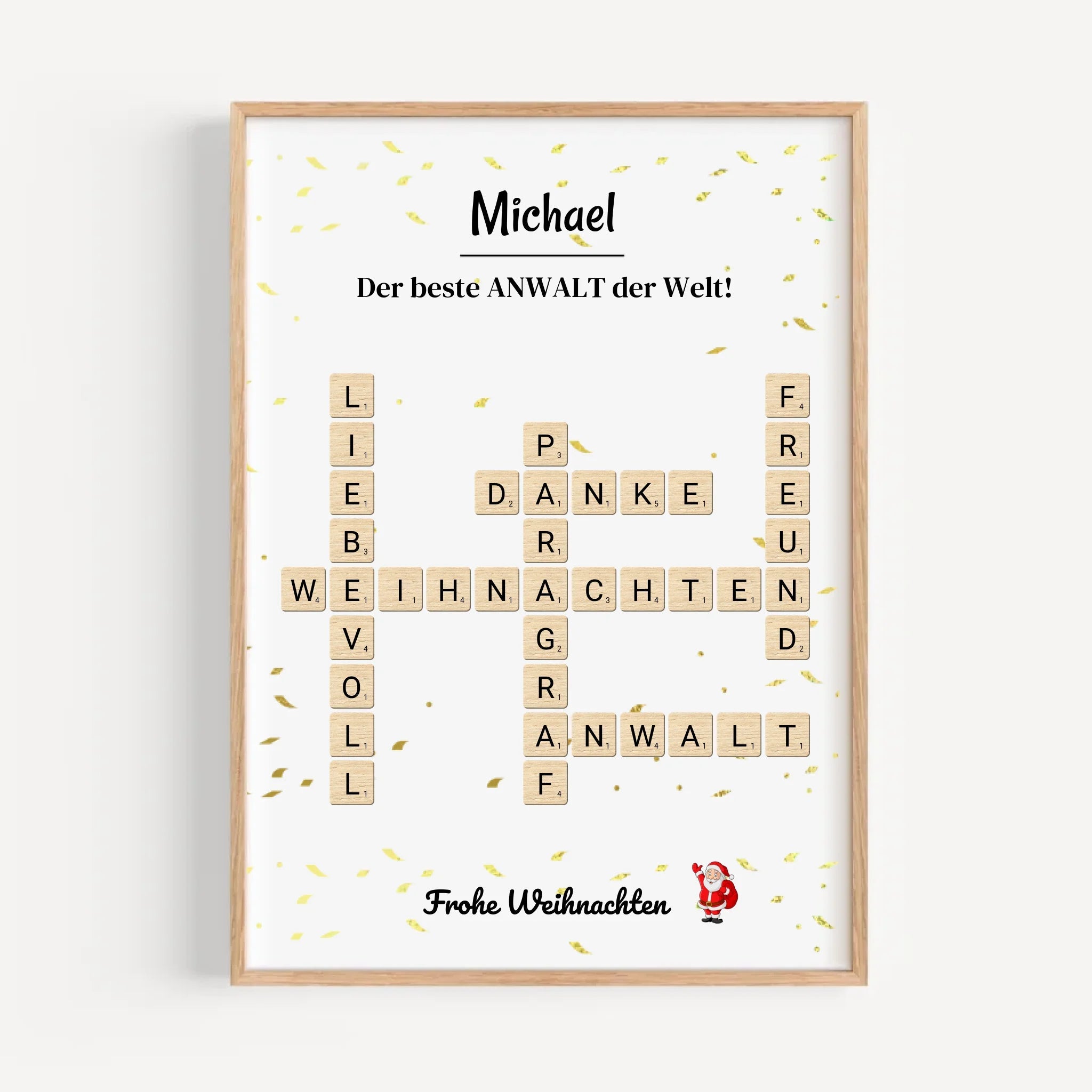 Anwalt Weihnachtsgeschenk Bild Scrabble Design - Cantty