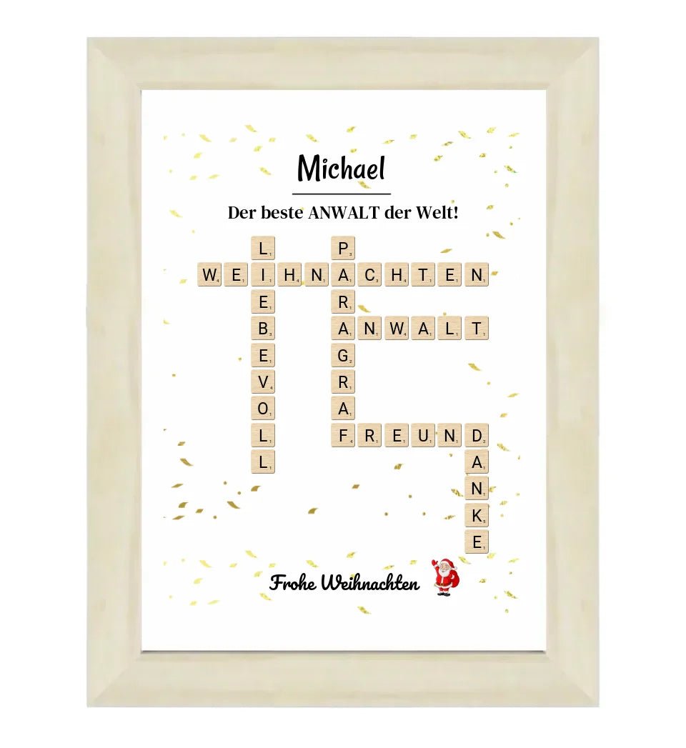 Anwalt Weihnachtsgeschenk Bild Scrabble Design - Cantty