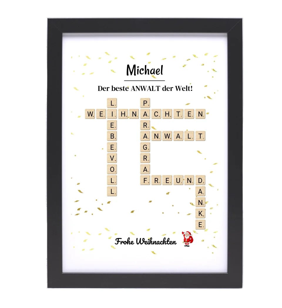 Anwalt Weihnachtsgeschenk Bild Scrabble Design - Cantty