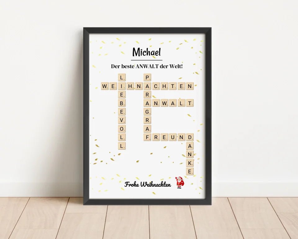 Anwalt Weihnachtsgeschenk Bild Scrabble Design - Cantty