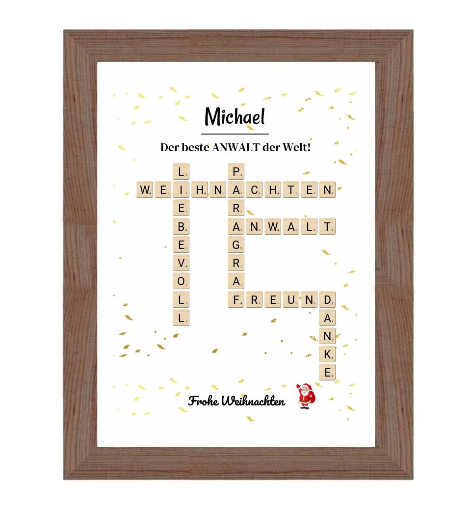 Anwalt Weihnachtsgeschenk Bild Scrabble Design - Cantty