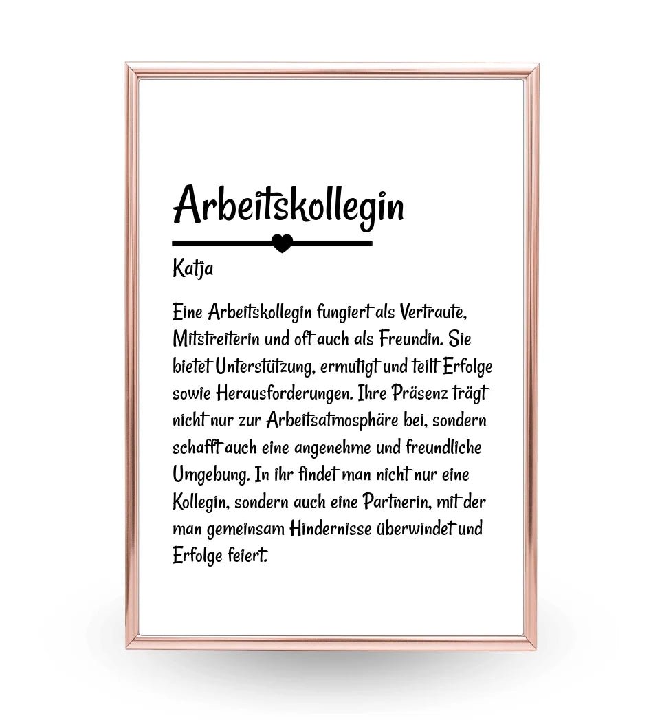 Arbeitskollegin Definition Poster Geschenk personalisiert - Cantty