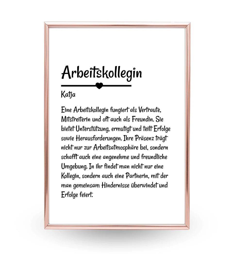 Arbeitskollegin Definition Poster Geschenk personalisiert - Cantty