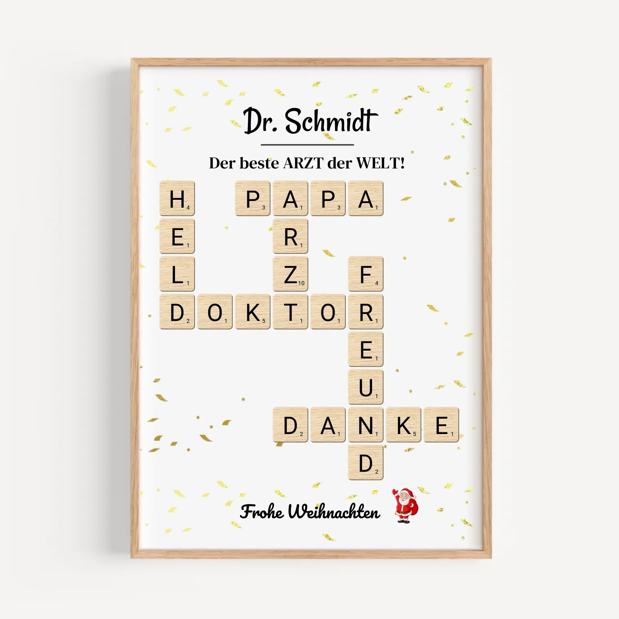 Arzt & Ärztin Weihnachtsgeschenk Poster Scrabble Design - Cantty