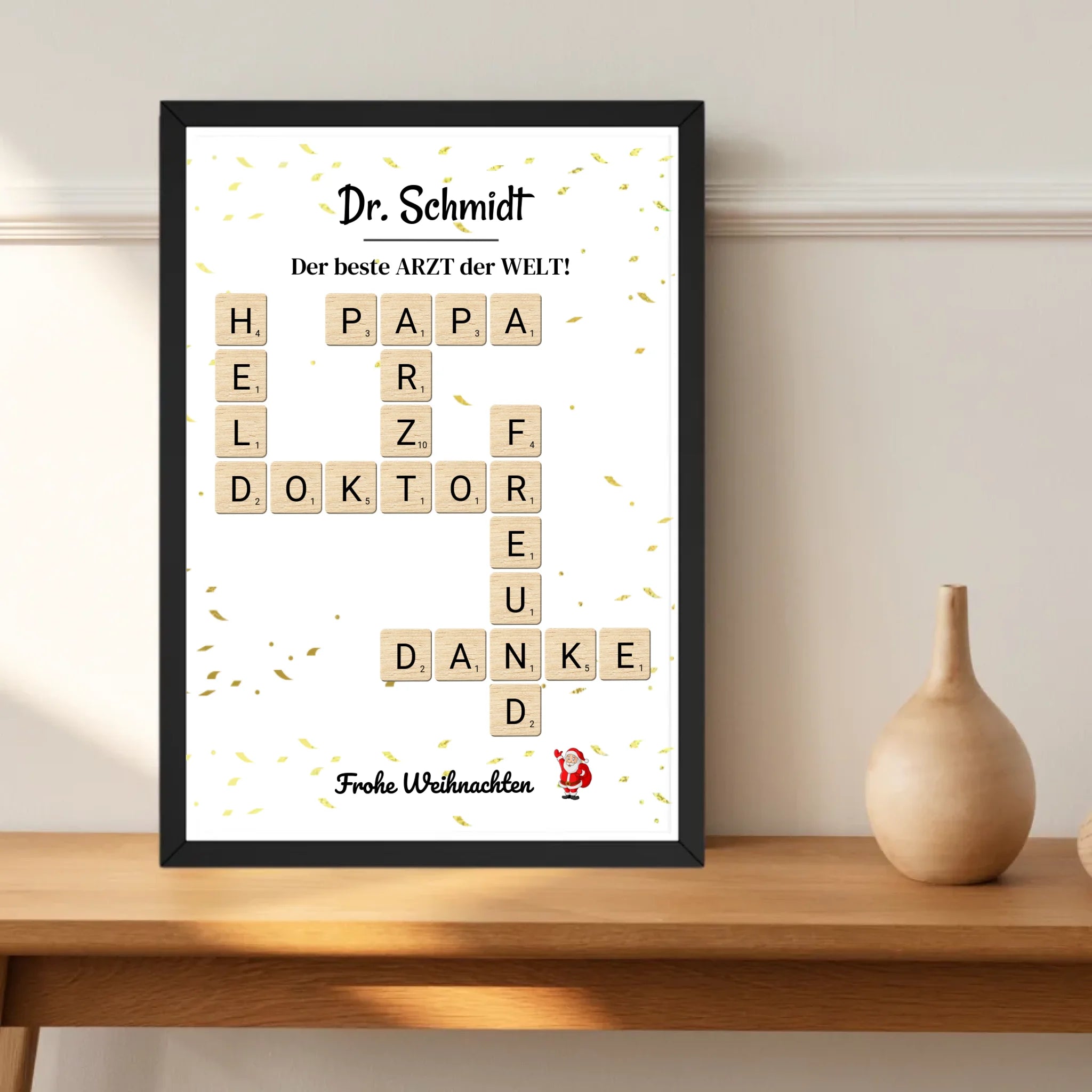 Arzt & Ärztin Weihnachtsgeschenk Poster Scrabble Design - Cantty