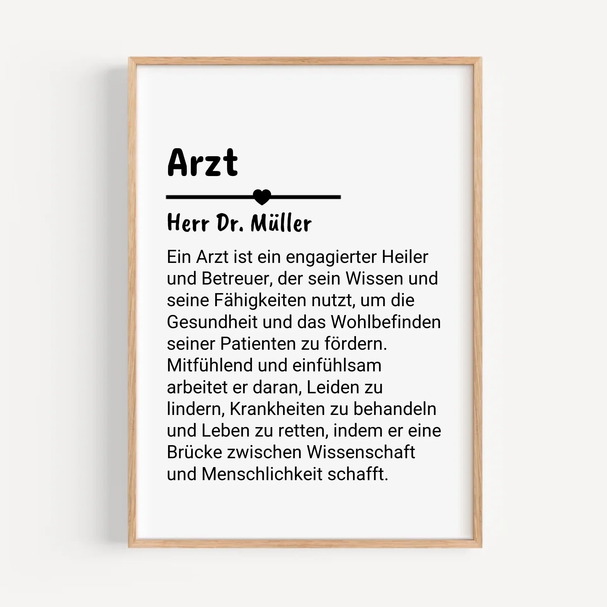 Arzt Definition Poster Geschenk personalisiert - Cantty