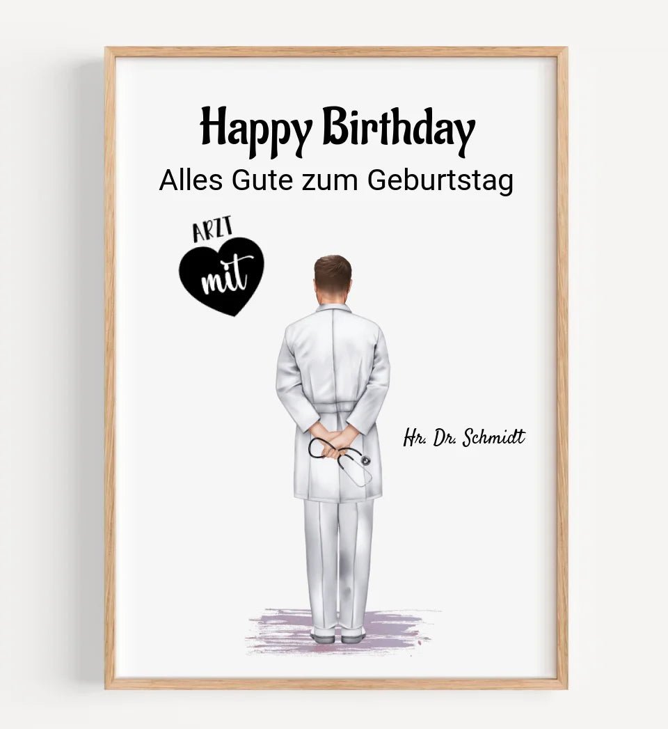 Arzt Mann Poster Geschenk personalisiert - Cantty