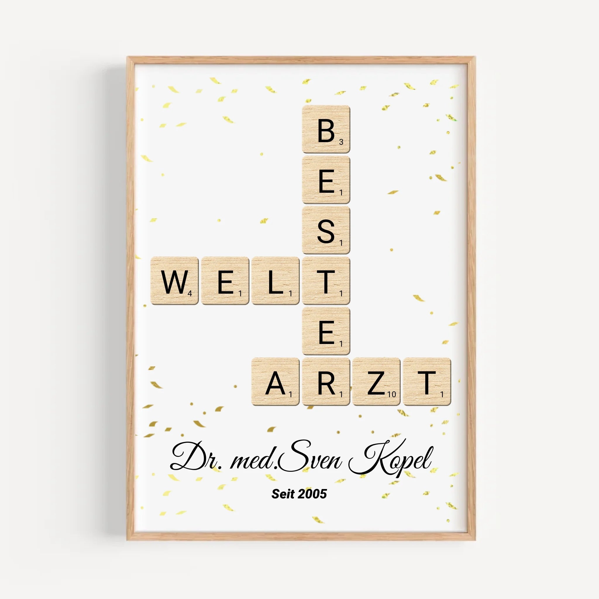 Arzt Weihnachtsgeschenk Scrabble Wort Poster personalisierbar - Cantty