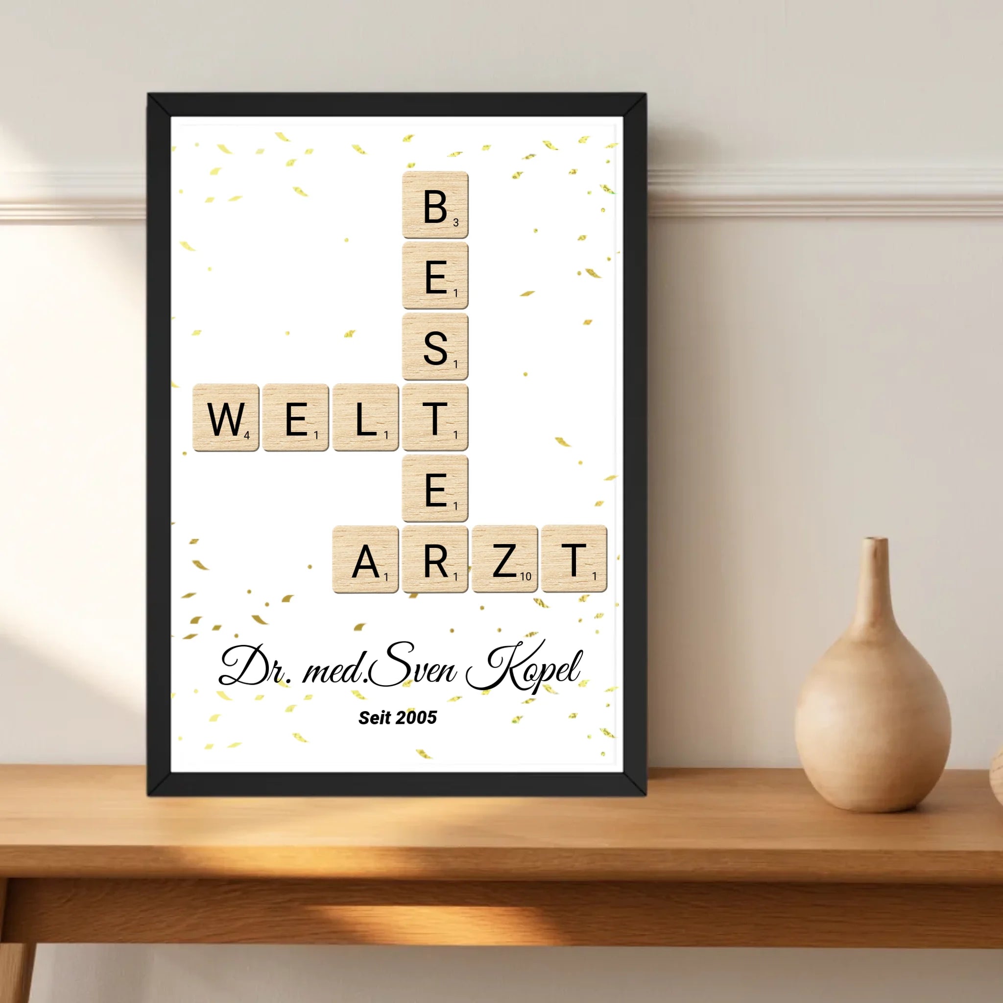 Arzt Weihnachtsgeschenk Scrabble Wort Poster personalisierbar - Cantty