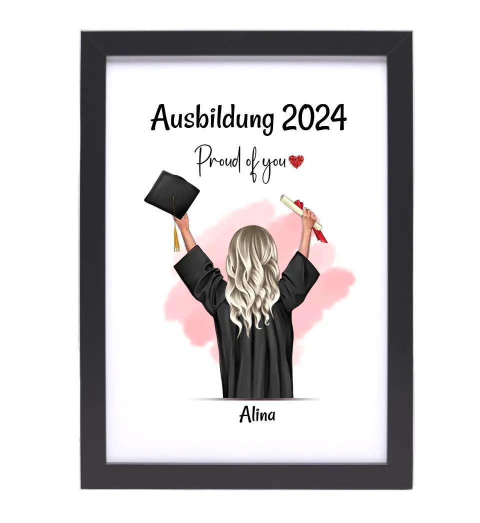 Ausbildung bestanden Poster personalisiert zum Abschluss - Cantty