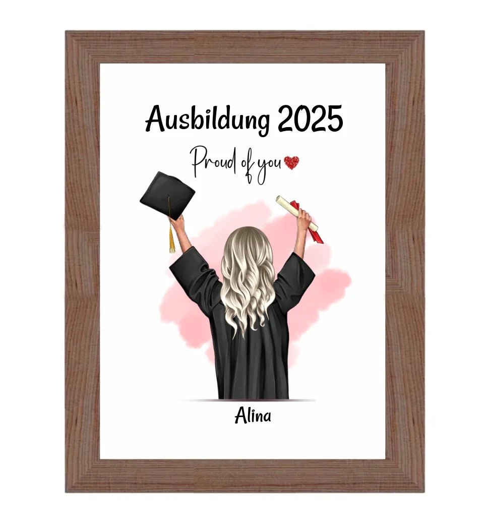 Ausbildung bestanden Poster personalisiert zum Abschluss - Cantty