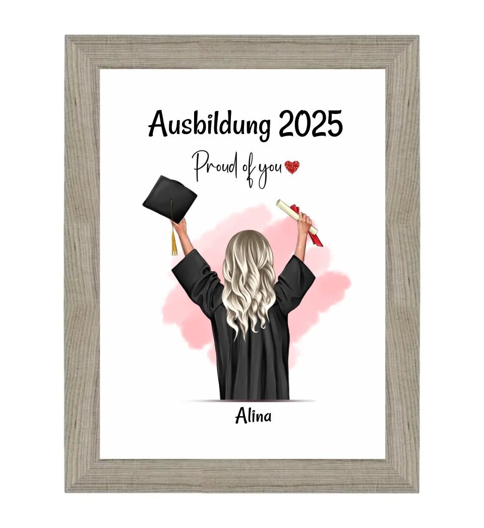 Ausbildung bestanden Poster personalisiert zum Abschluss - Cantty