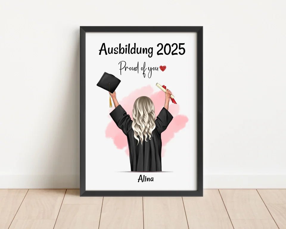 Ausbildung bestanden Poster personalisiert zum Abschluss - Cantty