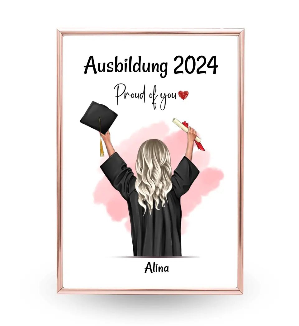 Ausbildung bestanden Poster personalisiert zum Abschluss - Cantty