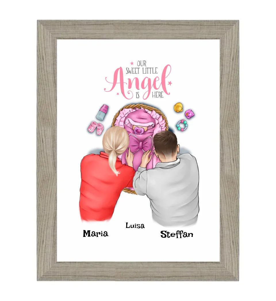 Baby Mädchen Geburt Poster Geschenk personalisiert - Cantty