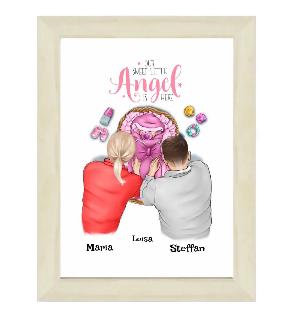 Baby Mädchen Geburt Poster Geschenk personalisiert - Cantty