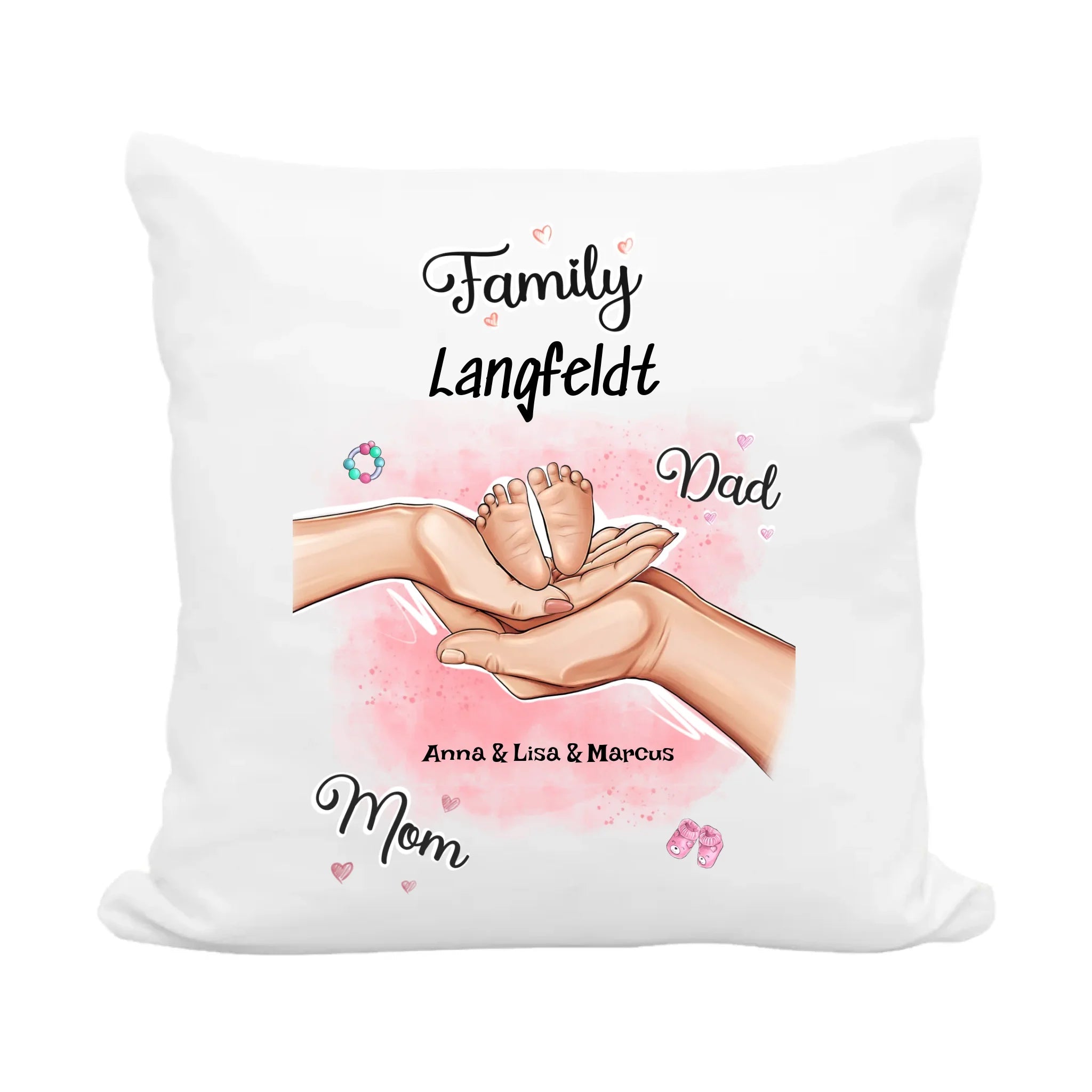 Babygeschenk Kissen personalisiert zur Geburt - Cantty