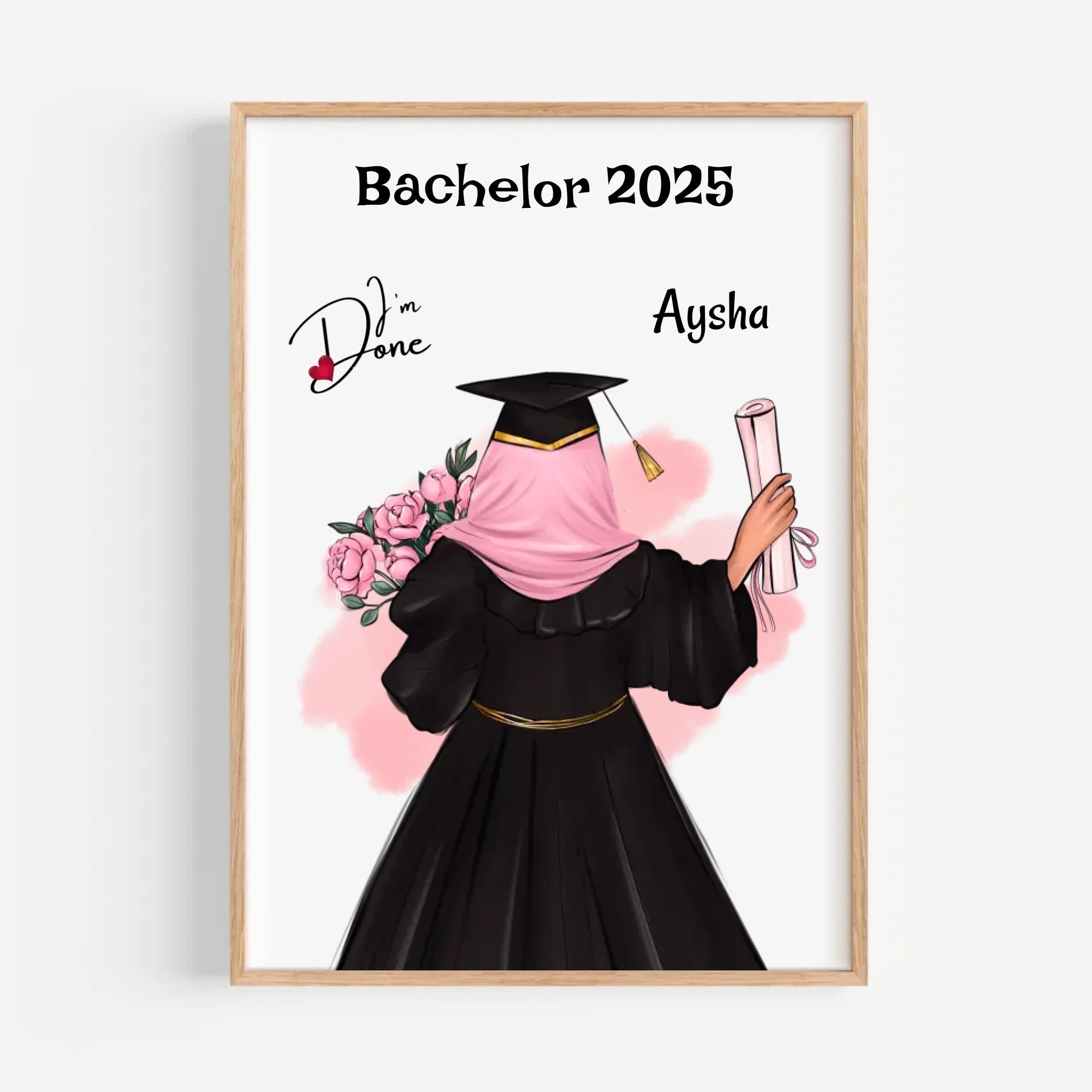 Bachelor Abschluss Mädchen mit Kopftuch Poster Geschenk - Cantty