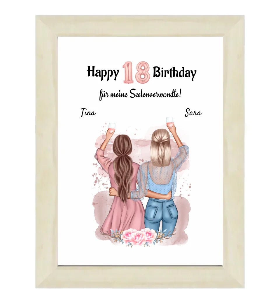 Beste Freundin 18 Geburtstag Geschenk Poster - Cantty