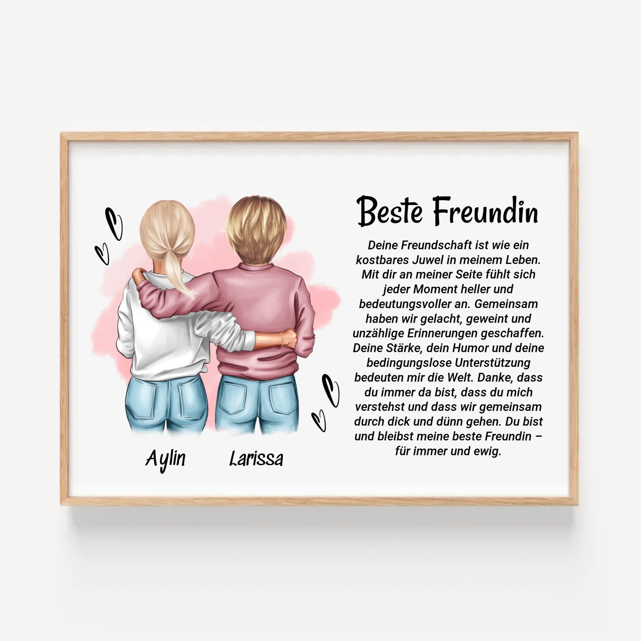 Beste Freundin Bild Poster Karte Geschenk personalisiert - Cantty