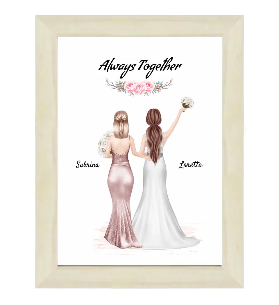 Beste Freundin Braut Bild personalisiert Hochzeit Geschenk - Cantty