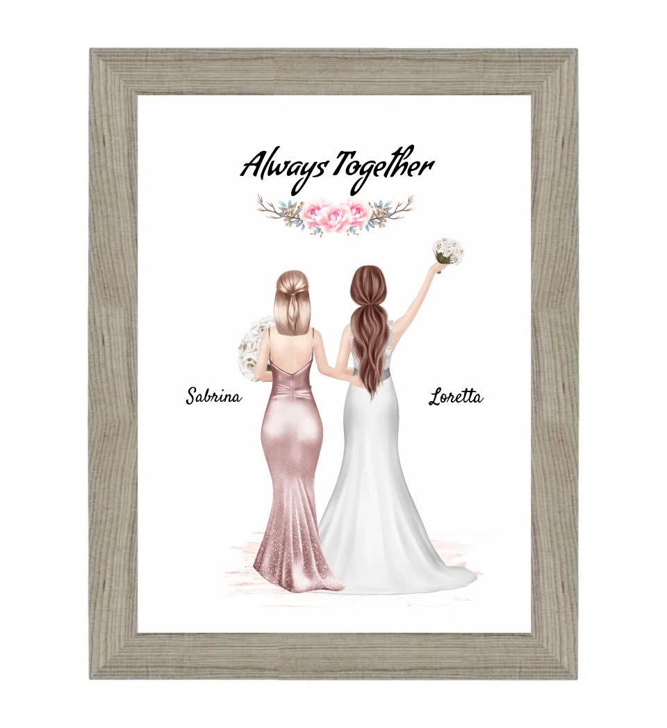 Beste Freundin Braut Bild personalisiert Hochzeit Geschenk - Cantty