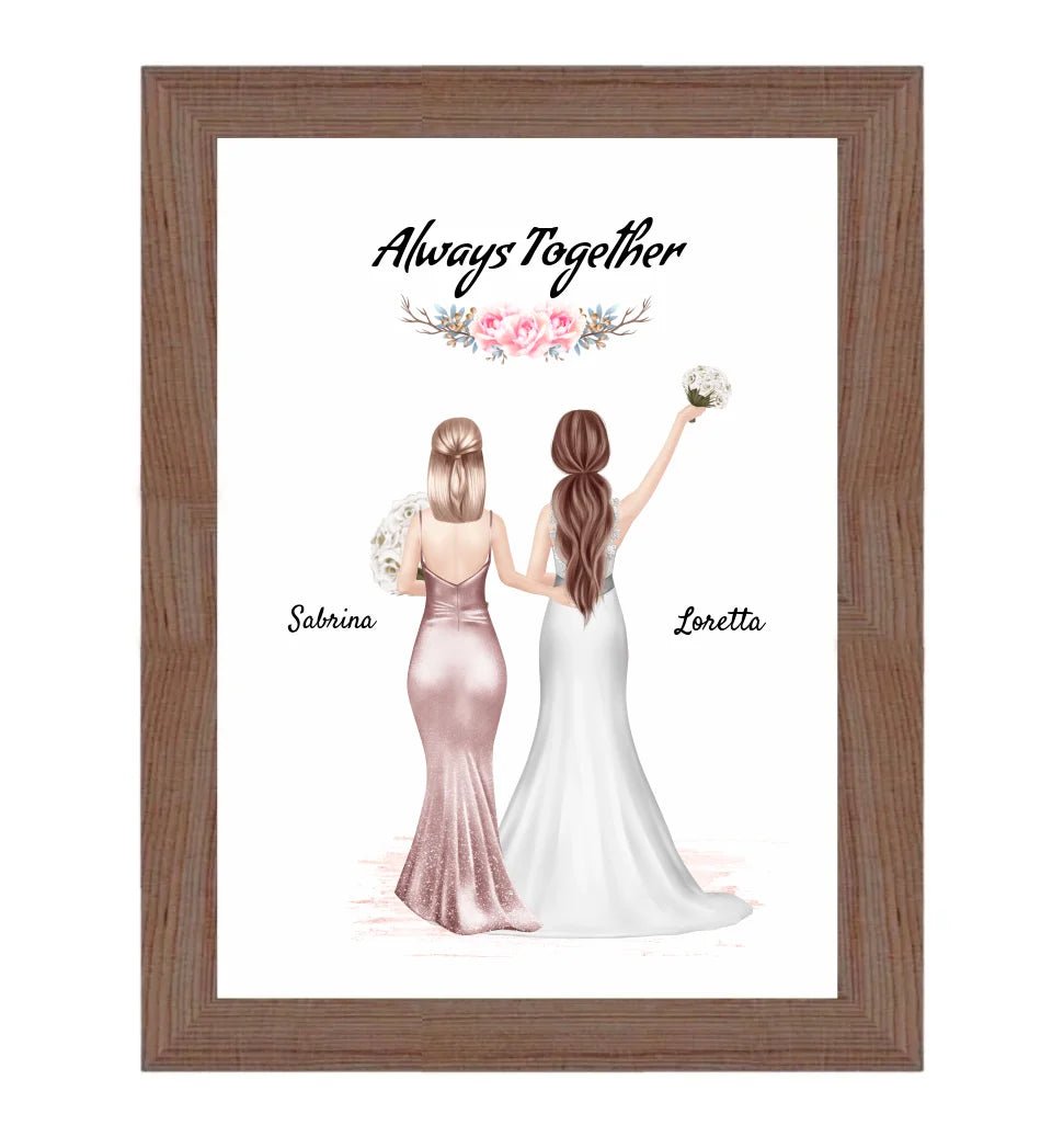 Beste Freundin Braut Bild personalisiert Hochzeit Geschenk - Cantty