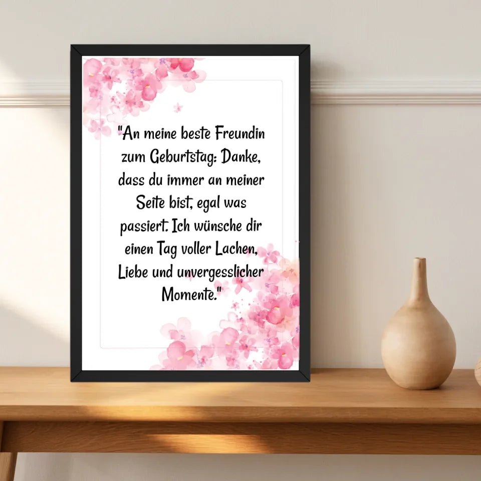 Beste Freundin geburtstag Spruch Poster personalisiert - Cantty