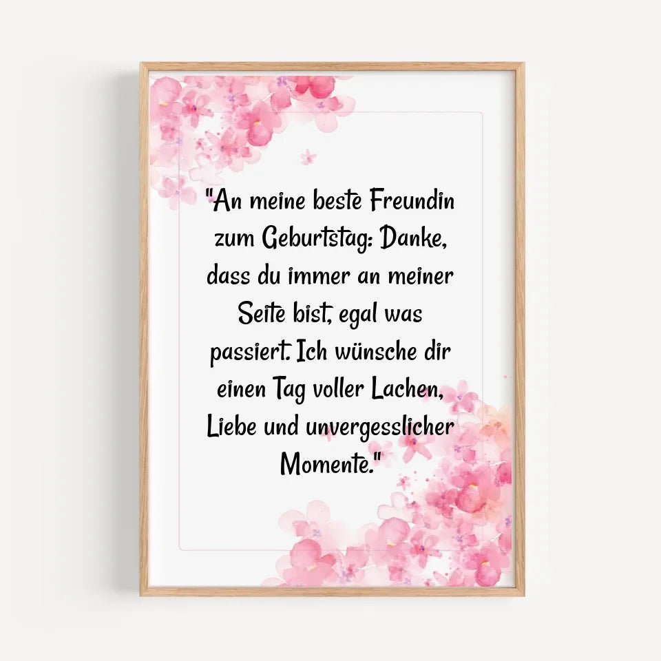 Beste Freundin geburtstag Spruch Poster personalisiert - Cantty